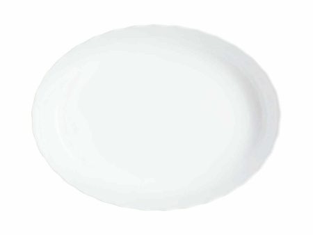 Serving Platter Luminarc Trianon Oval White Glass 31 x 24 cm (6 Units) Online Sale