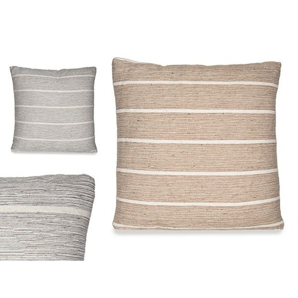 Cushion Stripes Brown Grey 45 x 12 x 45 cm (12 Units) For Sale