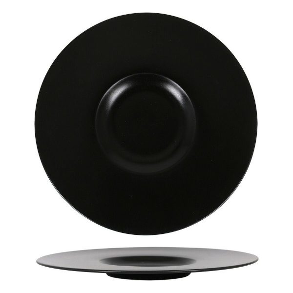 Flat plate Neat Porcelain Black (Ø 30 cm) For Discount