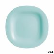 Flat plate Luminarc Carine Turquoise Glass (Ø 27 cm) (24 Units) For Discount