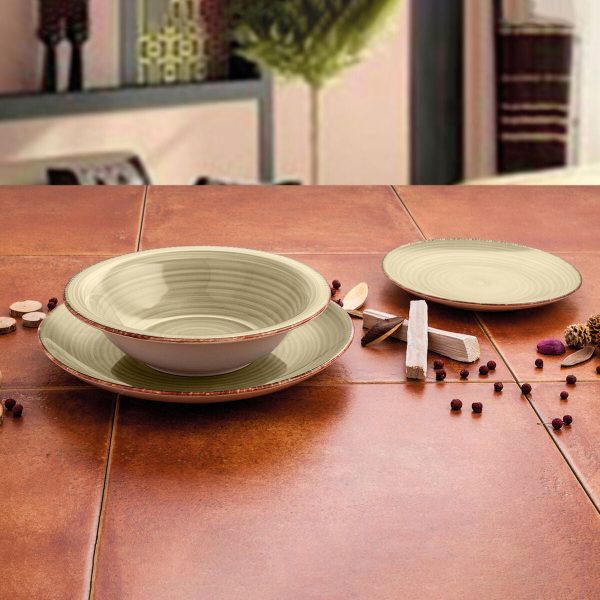 Deep Plate Quid Natura Vita Ceramic Green (ø 21,5 cm) (12 Units) Sale