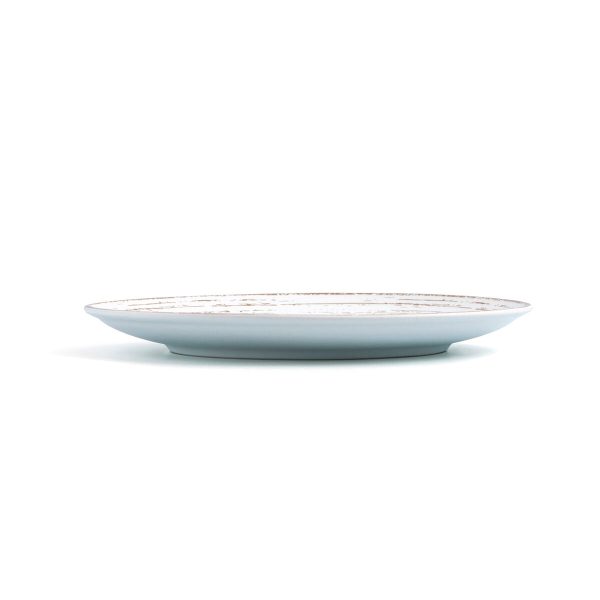 Flat Plate Ariane Tornado White Bicoloured Ceramic Ø 21 cm (12 Units) on Sale