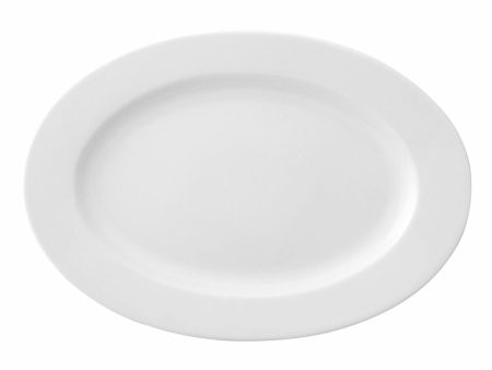 Flat plate Ariane Prime Oval Ceramic White (38 x 25 cm) (6 Units) Discount