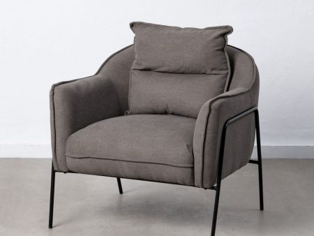 Armchair 76,5 x 70 x 74 cm Synthetic Fabric Metal Dark grey Fashion