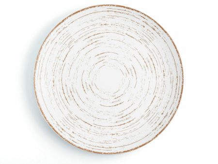 Flat Plate Ariane Tornado White Bicoloured Ceramic Ø 31 cm (6 Units) Hot on Sale