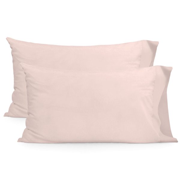 Pillowcase HappyFriday BASIC Light Pink 50 x 75 cm (2 Units) Fashion