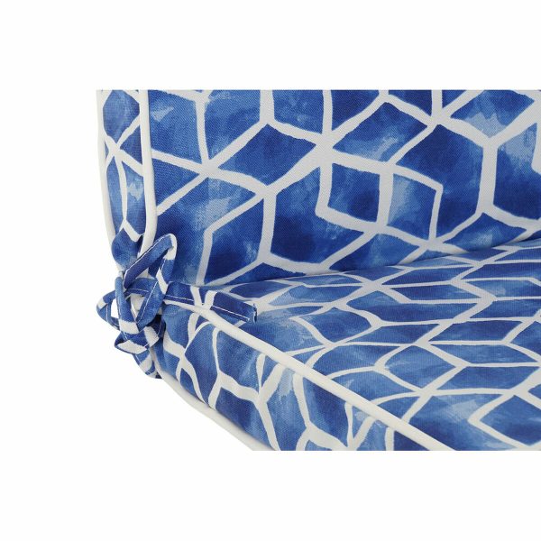 Cushion DKD Home Decor Blue White Rectangular Geometric 190 x 60 x 5 cm (190 x 60 x 5 cm) Sale