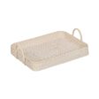 Tray White Bamboo Rattan 45 x 34 x 13 cm (2 Units) Online now