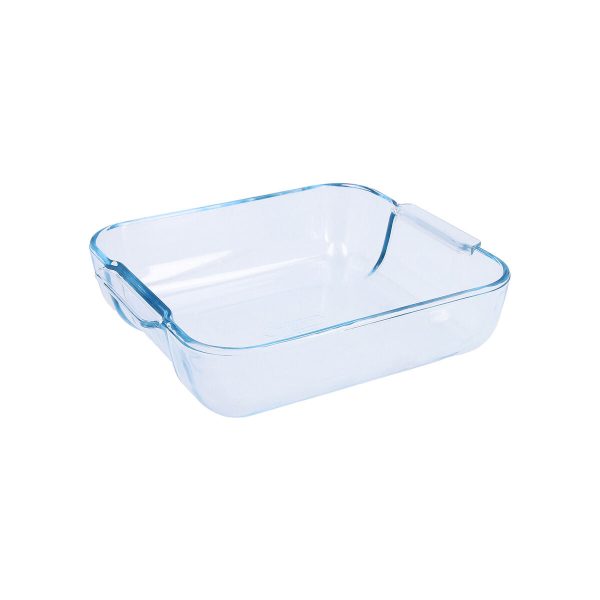 Serving Platter Pyrex Classic Squared Transparent Glass 25 x 22 x 6 cm (6 Units) on Sale