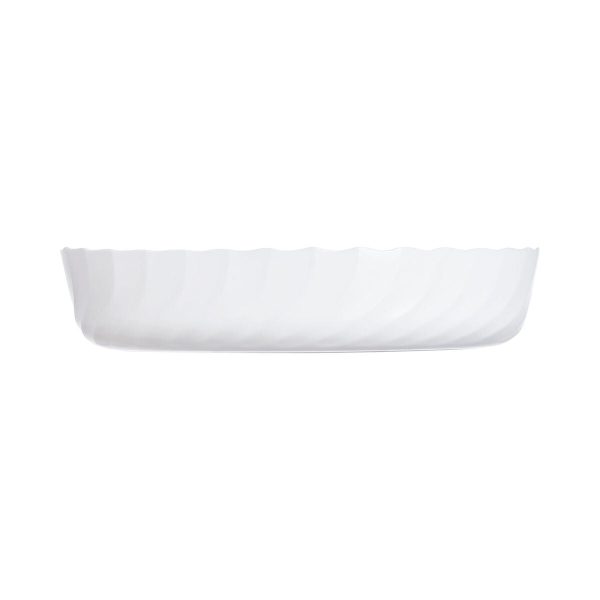 Serving Platter Luminarc Trianon Oval White Glass 31 x 24 cm (6 Units) Online Sale