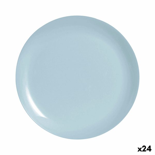 Flat Plate Luminarc Diwali Paradise Blue Glass 25 cm (24 Units) Online Sale