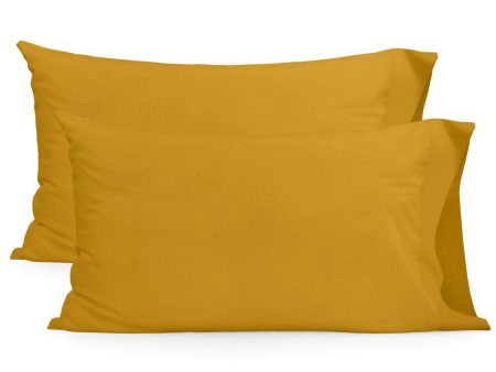 Pillowcase HappyFriday BASIC Mustard 50 x 75 cm (2 Units) For Cheap