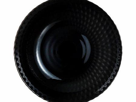 Deep Plate Luminarc Pampille Noir Black Glass 20 cm (24 Units) Online Sale