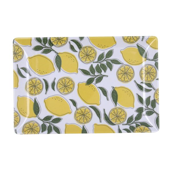 Snack tray Quid Sicilia Multicolour Bioplastic Lemon 30 x 20 x 2 cm (12 Units) Online Hot Sale