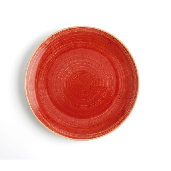 Flat plate Ariane Terra Ceramic Red (24 cm) (6 Units) Discount