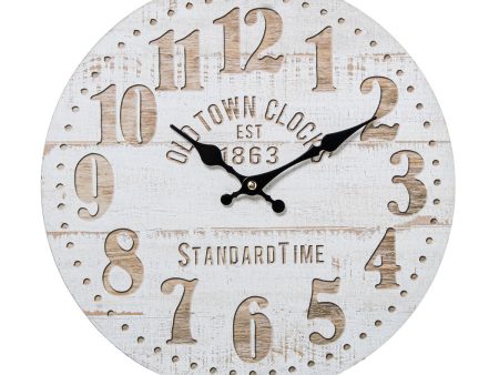 Wall Clock Alexandra House Living White Multicolour Wood 34 x 4 x 34 cm For Sale