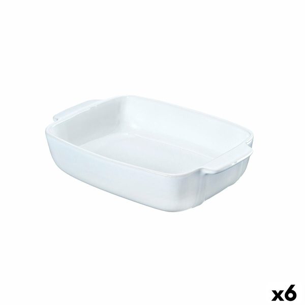 Serving Platter Pyrex Signature White Ceramic Rectangular 25 x 19 x 7 cm (6 Units) Online now