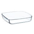 Serving Platter Ô Cuisine Squared 25 x 22 x 5 cm Transparent Glass (6 Units) Online Sale