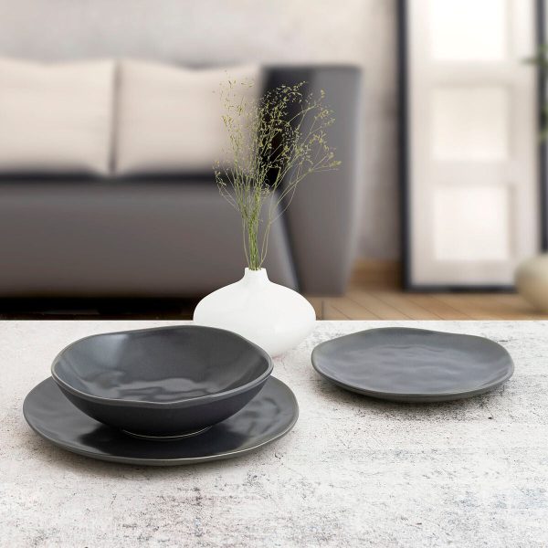 Dessert dish Bidasoa Cosmos Ceramic Black (20 cm) (12 Units) Cheap