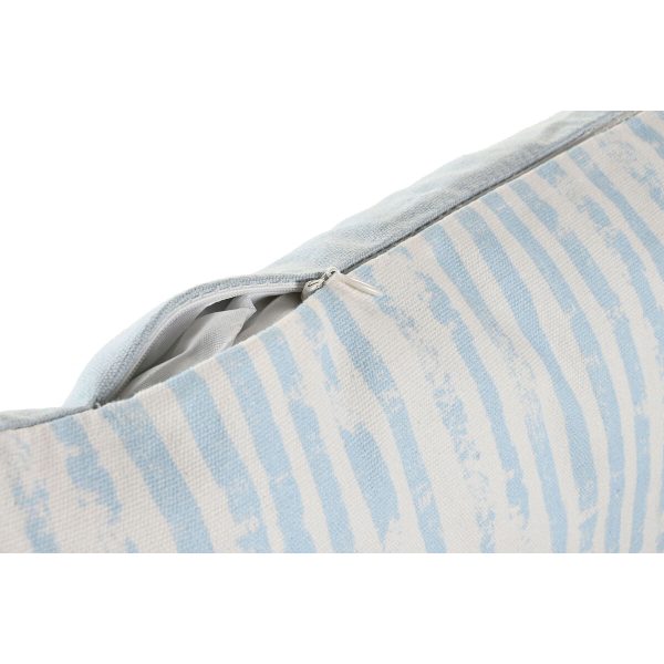 Cushion DKD Home Decor 50 x 15 x 30 cm Stripes Blue White Mediterranean Fashion