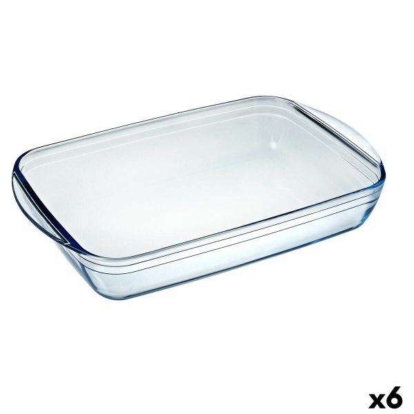 Serving Platter Pyrex Classic 4,6 L 40,3 x 26,3 x 7,3 cm Transparent Glass (6 Units) Online Sale