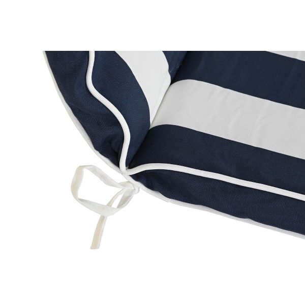 Cushion DKD Home Decor White Navy Blue Stripes 42 x 4 x 115 cm For Discount