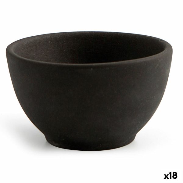 Bowl Quid Mineral Ceramic Black (9 x 5 cm) (18 Units) For Sale