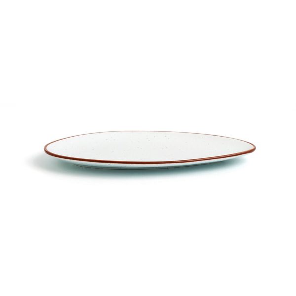 Flat plate Ariane Terra Triangular Ceramic Beige (Ø 29 cm) (6 Units) Discount