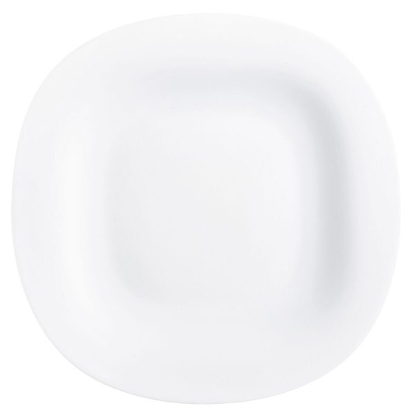 Flat plate Luminarc Carine White Glass (Ø 26 cm) (24 Units) For Discount