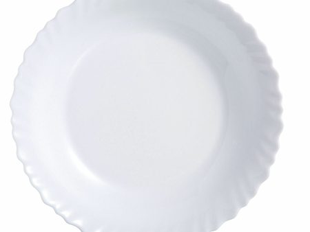 Flat plate Luminarc Feston White Glass (25 cm) (24 Units) Fashion