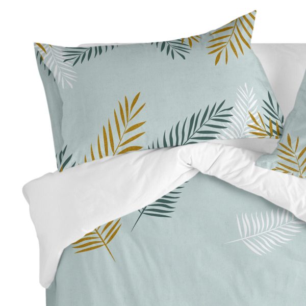 Pillowcase HappyFriday Blanc Foliage Mint Multicolour 50 x 75 cm (2 Units) Online Hot Sale