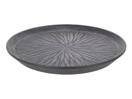 Flat plate Stoneware Lotus Porcelain Black (ø 23 x 2,5 cm) Supply