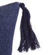 Cushion MEDITERRANEO Navy Blue Polyester Tassels 45 x 10 x 45 cm Cheap