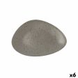 Flat plate Ariane Oxide Triangular Ceramic Grey (Ø 29 cm) (6 Units) For Sale