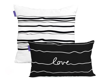 Cushion cover HappyFriday Blanc My love Multicolour 2 Pieces Supply