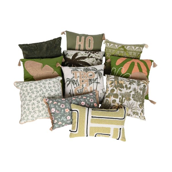 Cushion Home ESPRIT Green Boho 45 x 5 x 45 cm Online now