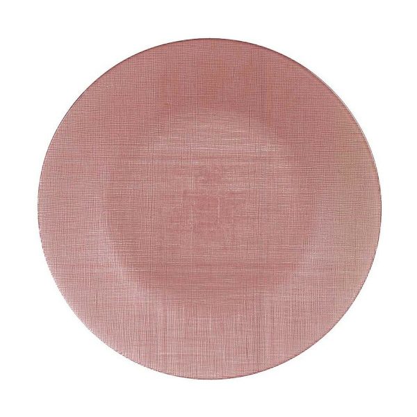 Flat plate Pink Glass (32,5 x 2 x 32,5 cm) (6 Units) Discount