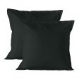 Pillowcase HappyFriday BASIC Black 60 x 60 cm (2 Units) For Sale