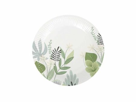 Plate set Algon Disposable Cardboard Floral 12 Pieces 18 cm (24 Units) Cheap