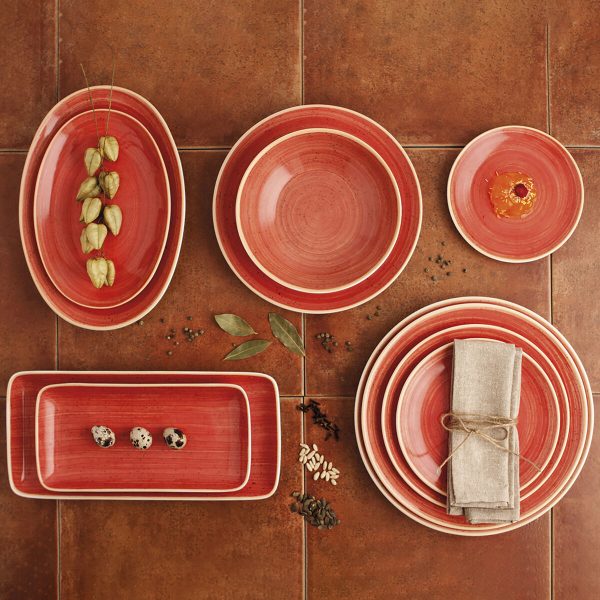 Flat plate Ariane Terra Ceramic Red (Ø 31 cm) (6 Units) For Sale