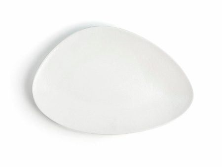 Flat plate Ariane Antracita Triangular Ceramic White (Ø 29 cm) (6 Units) Fashion