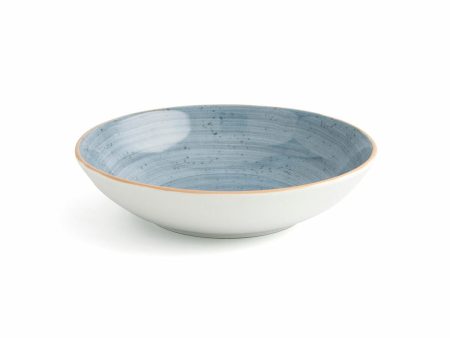 Deep Plate Ariane Terra Ceramic Blue (Ø 21 cm) (6 Units) For Cheap