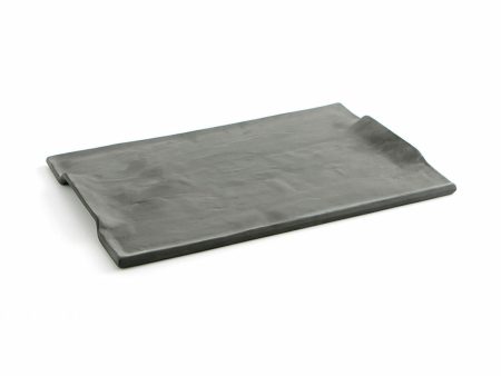 Snack tray Quid Mineral Gres Black Ceramic 35 x 23 cm (6 Units) Online Sale