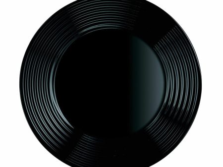 Flat plate Luminarc Harena Black Glass (25 cm) (24 Units) Online now