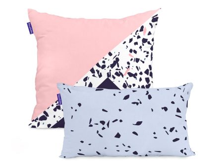 Cushion cover HappyFriday Blanc Terrazzo  Multicolour 2 Pieces Fashion