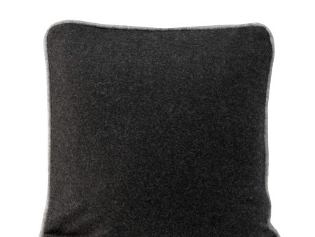 Cushion cover HappyFriday HF Living Piping Felt Black 50 x 50 cm For Cheap