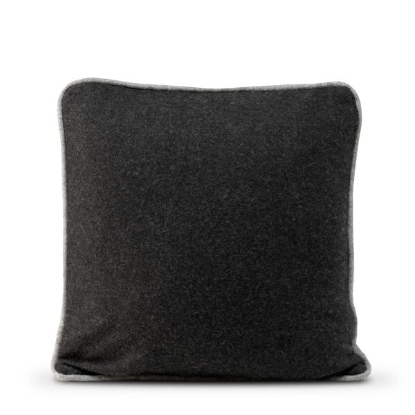 Cushion cover HappyFriday HF Living Piping Felt Black 50 x 50 cm For Cheap