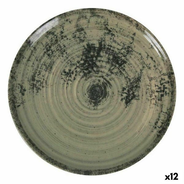 Flat Plate La Mediterránea Aspe Green Ø 26 x 2,5 cm (12 Units) For Sale