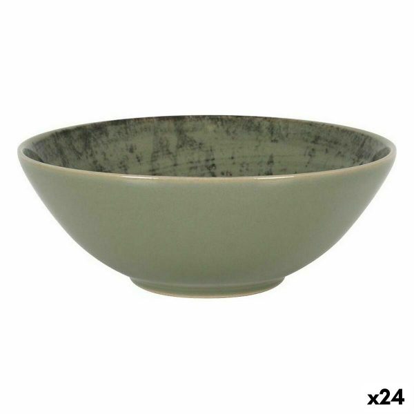 Bowl La Mediterránea Aspe Green Ø 16,3 x 6,1 cm (24 Units) Online Hot Sale