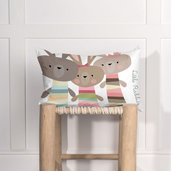 Cushion cover HappyFriday Moshi Moshi Rabbit Family Multicolour 50 x 30 cm Sale